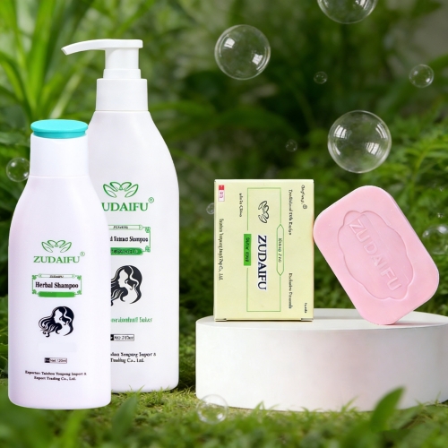 ZUDAIFU Complete Care: Herbal Shampoo, Dandruff Relief Shampoo & Sulfur Soap for Healthy Hair & Skin
